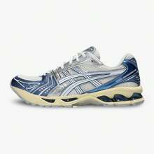 (Para Hombres) ASICS Gel Kayano 14 "Crema / Azul Metálico" (2024) 1203A537-102 - Azul - Ver 1
