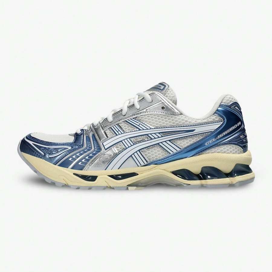 (Para Hombres) ASICS Gel Kayano 14 "Crema / Azul Metálico" (2024) 1203A537-102 - Azul - Ver 1
