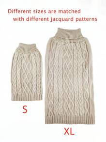 1 件经典图案宠物毛衣柔软舒适针织衫，适合小型中大型犬，加厚针织高领设计弹性保暖小狗冬季服装，适合男孩和女孩狗狗