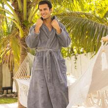 Mens Robe With Hood, Plush Fleece Hooded Mens Bathrobe, Big And Tall Bath Robe For Menhalloween - Blue Plaid - View 5