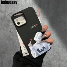 Funda protectora para phone (1 unidad) con diseño de una persona formando un corazón con un sombrero. Compatible con phone 16 Pro, 16, 15 Pro, 14, 14 Plus/14 Pro, 13, 13 Pro, 12 Pro y 11/11 Pro. Regalos para cumpleaños y celebraciones. - Blanco - Ver 5