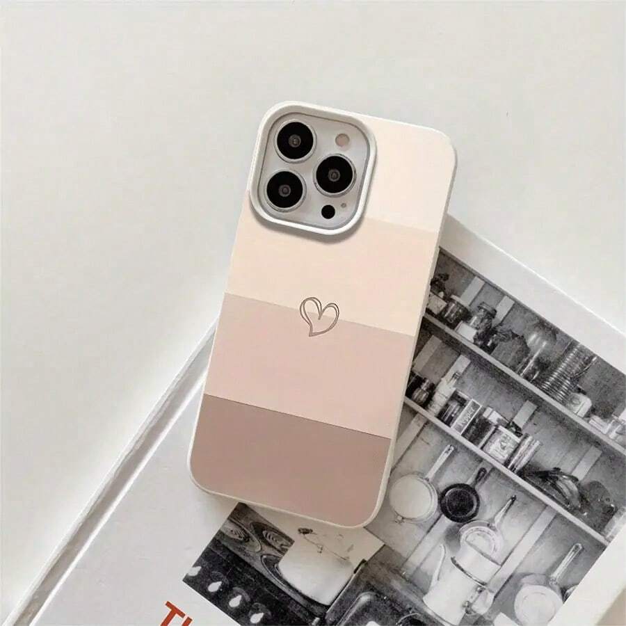 Funda para phone (1 unidad) con diseño estampado de amor que cambia de color gradualmente y orificios grandes. Compatible con phone 16 Pro Max, 16, 15 Pro, 14, 14 Plus/14 Pro Max, 13, 13 Pro, 12 Pro y 11/11 Pro. Regalos para cumpleaños y fiestas - Blanco - Ver 1
