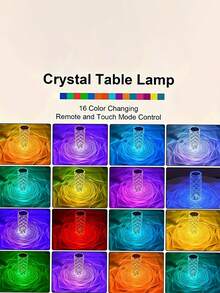 1pc Rose Crystal Lamp With Touch & Remote Control, 16 Color Options, Dimmable, USB Powered, Suitable For Room, Study, Party, Wedding, Creating Romantic Atmosphere, Gift, USB Powered Projector - Crystal Rose Atmosphere Light - View 11