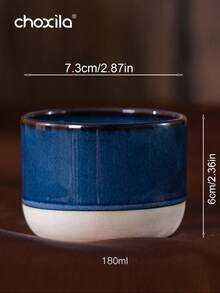 choxila 1 件蓝色粗陶咖啡杯、马克杯、中东风格、浓缩咖啡杯、复古陶瓷功夫茶杯、主人茶杯、节日礼物、适用于办公室、咖啡厅、咖啡角、下午茶、家庭聚会、沙特国庆节礼物 - 咖啡杯 - 查看 9