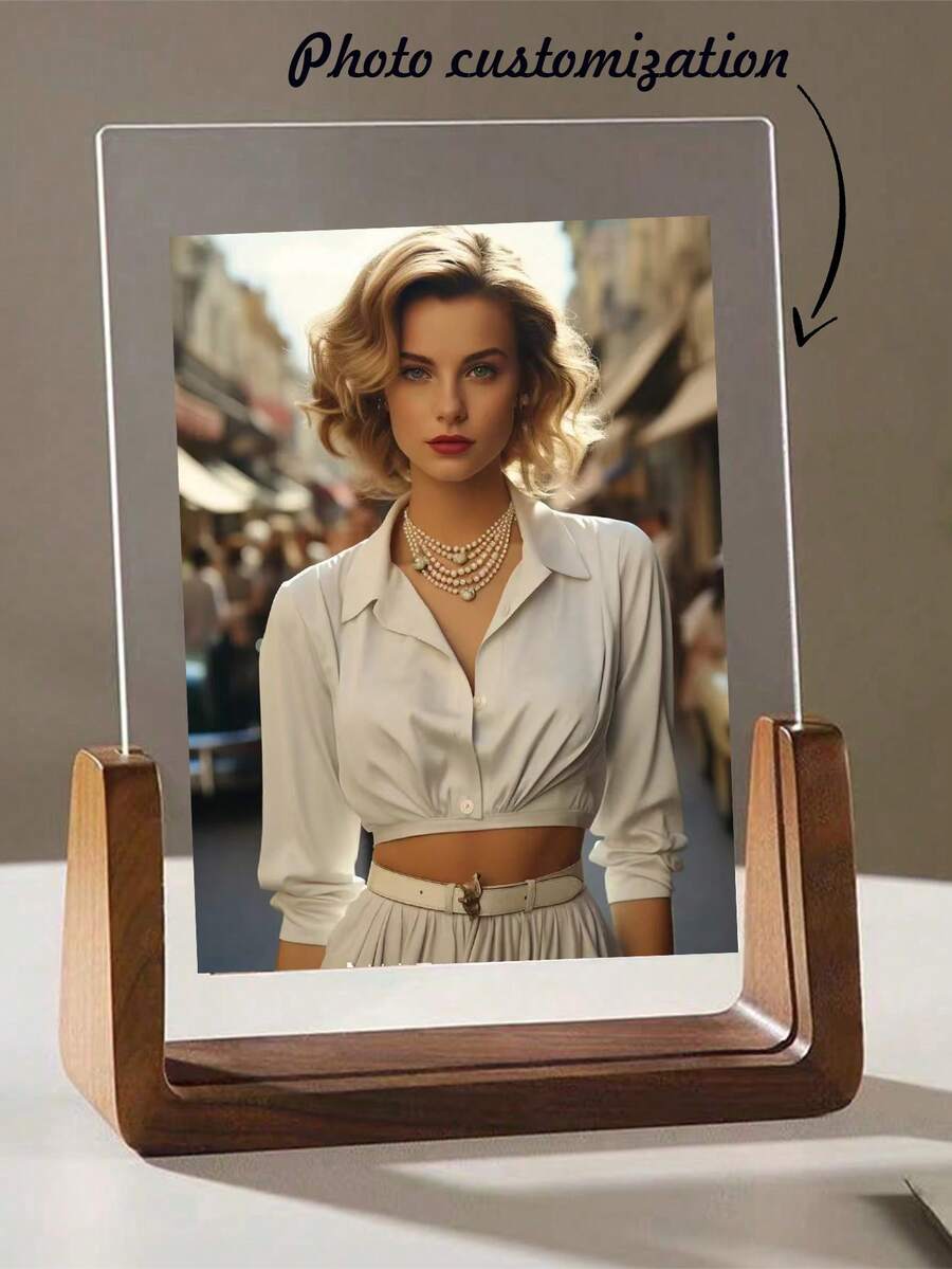 Custom Black Photo Frame, Picture Frame Wall Mount, Personalized Photo Gift, Birthday Anniversary Wedding Gift, Home Office Decor, Floating Frame - U-shaped Photo Frame - View 1