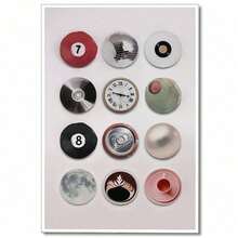 1 件彩色复古迪斯科球帆布墙艺术，复古 8 球幸运 7 球海报，音乐唱片绘画，时髦美学月亮咖啡杯印刷帆布绘画海报墙艺术图片影院房间家庭卧室装饰 - 彩色 - 查看 8