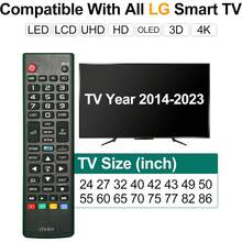 2 Piezas Control Remoto Universal Compatible con LG Smart TV – Universal y Práctico - Negro - Ver 8