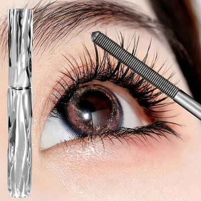 Steel Tube Lengthening Mascara - Waterproof Mascara With Spiral Brush Special Spiral Brush Head, Easy Application For Beginners, Easy To Apply, Long-Lasting Volumizing Waterproof Eyelash Mascara