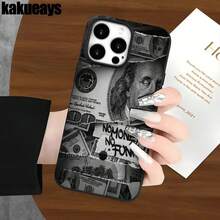 Funda protectora para phone con diseño de billete rasgado y orificios grandes. Compatible con phone 16 Pro Max, 16, 15 Pro, 14, 14 Plus/14 Pro Max, 13, 13 Pro, 12 Pro, 11/11 Pro. Regalos para cumpleaños y fiestas - Negro - Ver 5