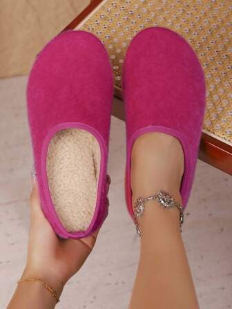 2-5 Stücke Damen Thermoslippers mit rutschfester Sohle, flauschiges Plüschfutter, modische Hausschuhe für Herbst/Winter