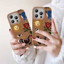 Funda para phone 16 Pro Max/15/14 Plus de piel sintética retro con diseño de piel de oveja, compatible con phone 13/12/11 (modelo 2025). Diseño moderno y elegante en color marrón. Suave y cómoda, ideal para hombres y mujeres. - Colores mixtos 1 - Ver 3
