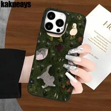 Funda protectora para phone con diseño de césped y orificios grandes. Compatible con phone 16 Pro Max, 16, 15 Pro, 14, 14 Plus/14 Pro Max, 13, 13 Pro, 12 Pro, 11/11 Pro. Regalos para cumpleaños y fiestas. - Negro - Ver 2