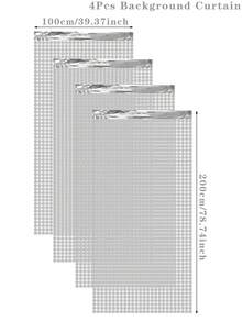 1/2/3片装 100*200厘米 银色亮片背景布，方形塑料亮片派对背景帘，婚礼生日派对墙面装饰，金属丝塑料帘背景 - 銀色 - 查看 15