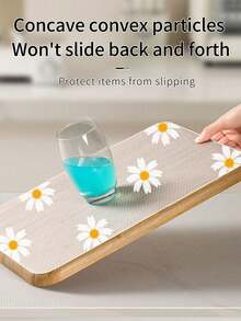 1 Roll Daisy Shelf Liner For Kitchen Cabinets,Non-Adhesive Drawer Liner,Non-Slip Refrigerator Liner,EVA Waterproof Fridge Pad Cupboard Mat Easy Placemats.