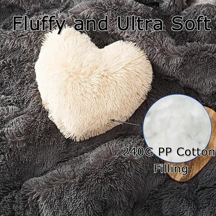 Almohadas decorativas con forma de corazón esponjoso, almohada decorativa mullida para sofá, sofá, cama, decoración de habitación linda para mujeres (azul marino) - Caqui - Añade 4