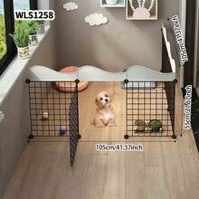 Foldable Dog Fence For Small/Medium Dogs, Indoor Pet Playpen, Puppy/Kitten Cage, Rabbit Hutch - Multicolor - View 4