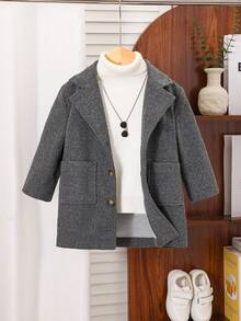 Young Boys' Casual Jacket, Comfortable For Daily Wear, Outdoor Activities, And School, Autumn/Winter - Grey - View 3