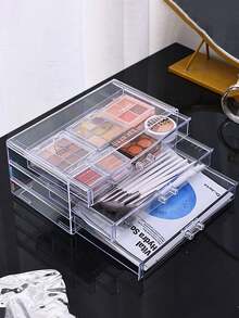 1 pièce Boîte de rangement pour bijoux à 3 couches transparente de 72 compartiments pour boucles d'oreilles, bagues, colliers et bracelets quotidiens pour femmes. Style tiroir 3 couches 72 compartiments amovibles grande capacité pour organisateur de perceuse à ongles et décoration d'ongles - multicolore - Voir 9