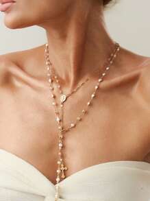 4/3/1 Set Fashion Sexy Exaggerated Vintage Cross, Starfish, Floral, Colorful Faux Pearl, Crystal Geometric Pattern Copper Necklace Set For Women, Beach, Date, Party, Gifts, Daily Matching