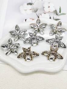 2入金銀色樹脂蜜蜂鞋帶飾品 閃亮水鑽花朵鞋帶扣裝飾 奢華鞋夾 DIY 配件 適合女款運動鞋 - 彩色 - 查看 7