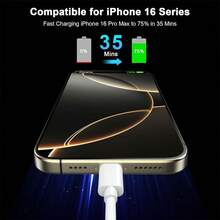 30W EU Plug Charger + 3.3Ft/100CM Nylon Braided Type C Cable Fast Charging Kit, Compatible With IPhone 17 Pro Max/17 Pro/Air/17, 16 Pro Max/16 Pro/16 Plus/16, 15 Pro Max/15 Pro/15 Plus/15, And Other Smartphones - EU C Type Plug(220-240V) - View 3