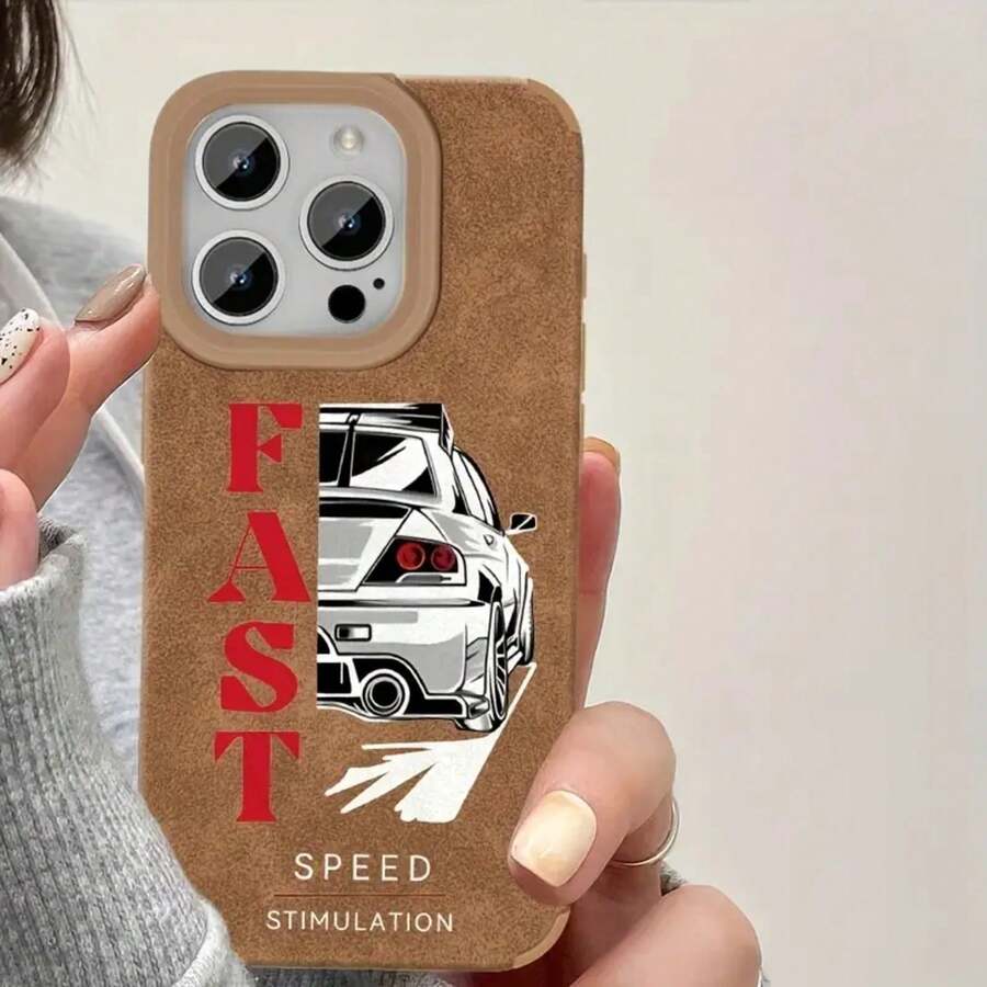 Funda para móvil con diseño retro de piel sintética de oveja. Compatible con phone 16 Pro Max, 15 y 14 Plus. Diseño moderno y artístico. Color marrón. Protector de alta calidad. Suave y acolchado. Para hombres y mujeres. - Colores mixtos 1 - Ver 1