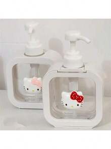 Sanrio 1个三丽鸥可爱加压空瓶，高品质可爱洗洁精、沐浴露、洗发水、化妆品瓶，加压洗手液瓶，旅行装挤压瓶，卡通设计，适合家庭、健身房、办公室和便携使用，耐用塑料材质。 - 彩色 - 查看 4