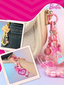 Mattel 1套芭比官方授权DIY串珠手机链创意钥匙扣芭比Y2K风格包包钱包汽车情侣钥匙扣甜美风格装饰收藏品精美亚克力配件生日礼物圣诞礼物 - BB-202603 - 查看 7