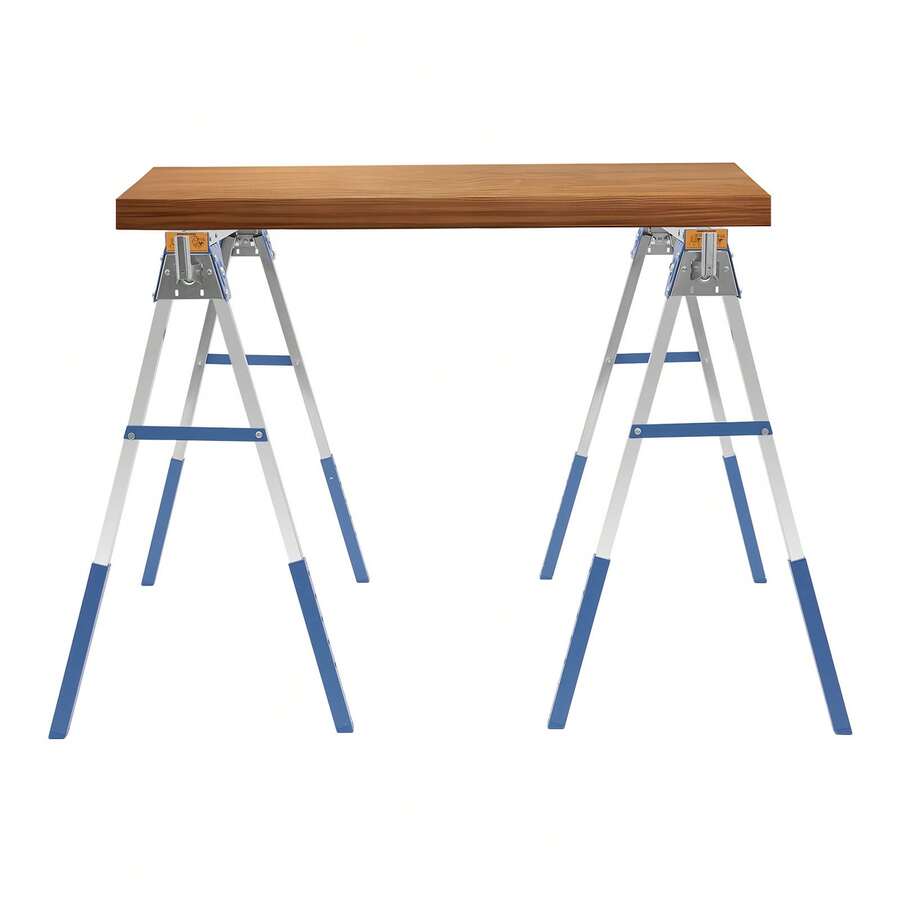 YUNRUX 2pcs Work Trestle, Folding Sawhorse, Folding Trestle - A - View 1