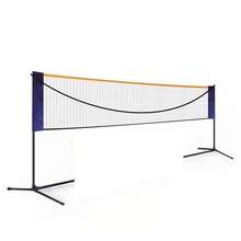 20FT Portable Height Width Adjustable Standard Badminton Net Set,Double Court Volleyball Tennis Outdoor,Badminton Net,Height Adjustable Volleyball Net,Wide Foldable Pickleball Net,Portable Easy Setup Tennis Net Set With Stand And Carry Bag For Backyard Game Indoor Outdoor Use - 藍色 Blue+橘色 Orange - 查看 4