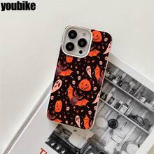 Funda protectora para phone con orificios grandes, diseño de calabaza, murciélago y fantasma. Compatible con phone 16 Pro, 16, 15 Pro, 14, 14 Plus, 14 Pro, 13, 13 Pro, 12 Pro y 11/11 Pro. Ideal para regalos de cumpleaños y celebraciones. - Negro - Ver 7
