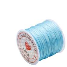 1 Rolle mit ca. 50m (0,8mm dick) mehrfarbigem geflochtenem Gummiband, geeignet für DIY Schmuckherstellung, Armbänder, Halsketten, Handwerks-Accessoires - Flache elastische Kordel - Übersicht 16