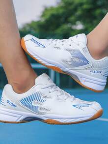 Zapatos deportivos con suela de goma antideslizante para hombres y mujeres, adecuados para bádminton, voleibol, tenis, tenis de mesa, correr, viajes - Azul - Ver 2