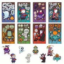 SCXXBSW 8 Styles Of Toy Puzzle Stickers, Original Halloween "Make A Face" Stickers, Handicraft Cartoon Stickers​ - Multicolor - View 8