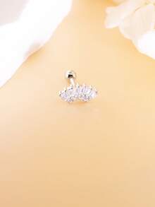 1pc Rhinestone Decor Earring - Silver - View 17