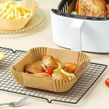 100pcs  Original Color Air Fryer Cooking Paper: Non Stick, Heat-Resistant Square Shaped Baking And Cleaning More Efficiently, A Good Helper For Healthy Cooking - 100Pcs(more Favorable Shipping Fee) - View 6