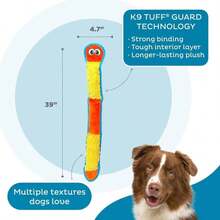 Outward Hound Durablez Stuffing-Free Squeaky Interactive Dog Toy, Tough Plush, Gecko, Green, Large - MàuD - Xem 3
