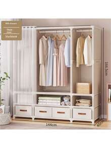 Tủ quần áo phòng ngủ thiết thực và thanh lịch, Giá treo quần áo đứng trên sàn, Giá treo quần áo chắc chắn, Tủ quần áo sang trọng có sức chứa lớn, Tủ cất quần áo dễ lắp ráp, Quần áo, Quần, Tủ cất chăn, Nhiều kích cỡ và kiểu dáng, Sức chứa lớn và dễ lắp ráp - Nhiều màu - Xem 6