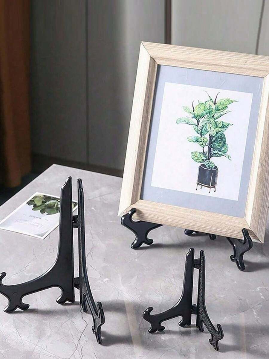 1/10pcs Plastic Photo Frame Stand Art Plate Display Stand Place Card Holder Display Easels At Weddings, Birthday Party - Multicolor - View 1