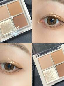 Rom&nd Better Than Eyes Eyeshadow Palette N01 Dry Willow Color, Basic Eyeshadow Palette, 4 Colors Daily Natural Tones, Velvet Texture, Easy To Blend, Saturated Color, Matte And Pearl Dual Finish, High Color Payoff, Long-Lasting, Korean Cosmetics, Gift Set - N01 Dry Willow - 查看 3