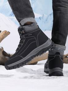 [Warmth Outdoor Shoes] Winter Warmth Men's Intrepid Outdoor Shoes | Plush Lined, Durable, Non-Slip, Protective Work Boots With EVA Sole For Hiking And Mountaineering