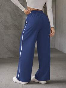 A&DD MODA, REF: ADD8823, Women's Elastic Pants, Casual, Wide, Breathable, Fine Silk, Icy, Light, Comfortable, Casual, Elegant, Modern, Stylish, Premium Quality, All Day Comfort, Perfect For Summer, Soft Touch, Freshness, Ideal For Heat. - 藏蓝色 - 查看 2