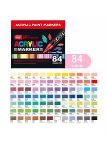 260/240/168/120/84/60/36 Colors Acrylic Paint Markers, Marker Pen Set,Waterproof, Durable, Not Easy To Fade, Suitable For Painting, Illustration, Handmade Art And Other Creations And DIY Projects, Suitable For Children Such As Paper, Fabric, Wood, Rock, Plastic, Glass, Ceramic, Pumpkin, Kids And Adults Paint Marker Pens - Acrylic Marker - View 16