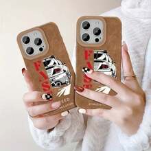 Funda para móvil con diseño retro de piel sintética de oveja. Compatible con phone 16 Pro Max, 15 y 14 Plus. Diseño moderno y artístico. Color marrón. Protector de alta calidad. Suave y acolchado. Para hombres y mujeres. - Colores mixtos 1 - Ver 8