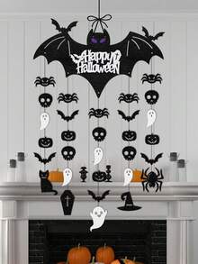 1 件万圣节派对装饰，蝙蝠门挂饰，万圣节前门装饰 - 彩色 - 查看 1