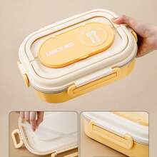 1set 2Grids/3Grids 304 Stainless Steel 3 Compartments Insulated Lunch Box With Soup Bowl, Including 1 Stainless Steel Spoon, Chopsticks,Anti-Scald, Leak-Proof Bento Box, Suitable For Student And Adult,Lunch Container School Supplies,Back To School