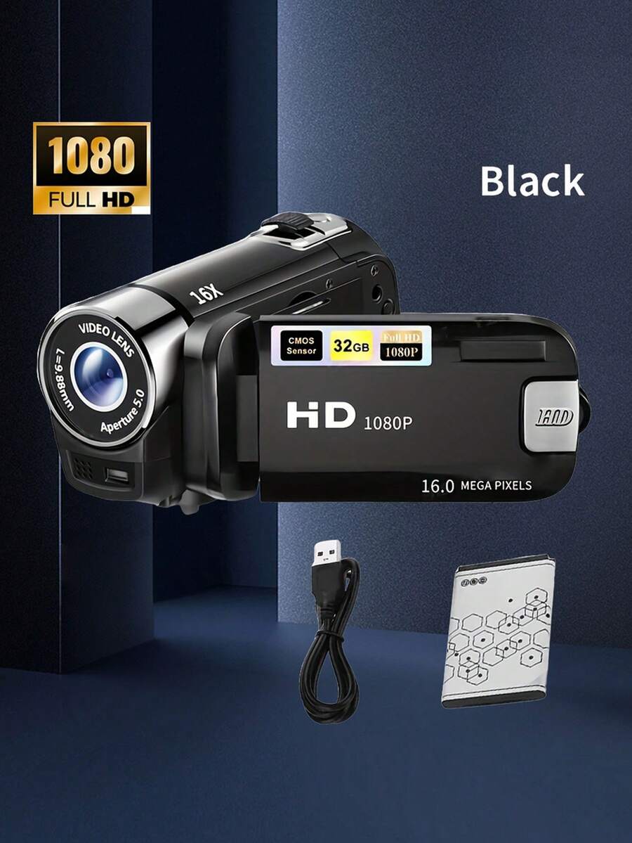 Latest 270° LED Flip Screen Camera: 16x Zoom, 1080P, 2.7" Display, HD Wide Angle. Perfect For Outdoor Shooting, Takes Photos, Uploads To Phone, Camera & Camcorder Combo