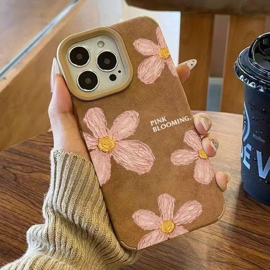Funda para teléfono móvil con estampado de flores al óleo, 16 (hombre), 13 Pro Max, XS Max, tacto suave, 16 Plus, 13 Pro, 14 Pro Max, 15 Pro, 15 Pro, 12 Pro Max, TPU grueso, XS (mujer), 11 (a prueba de golpes y caídas). 15 PLUS/13/12 PRO MAX/15 PRO MAX/14 PRO/XR/14/16 PRO/11 PRO MAX/16/12 PRO/14 PLUS - Marrón - Ver 1