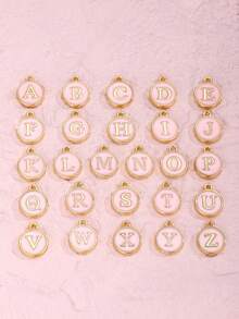 1pc Fashionable Floral & Letter Beaded Bracelet, Customizable Name, Suitable For Children, Beach, Daily Wear - Pink - View 6