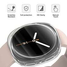 1个屏幕保护膜TPU保护壳，兼容三星Galaxy Watch 8 40mm/44mm 男女款，柔软TPU全方位保护边框，兼容三星Galaxy Watch 8智能手表配件 - 無色 - 查看 7